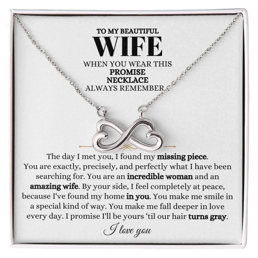 To My Wife Necklace - Romantic Christmas Gift from Husband with Love for Valentine’s Day & Anniversaries - Endless Love Necklace