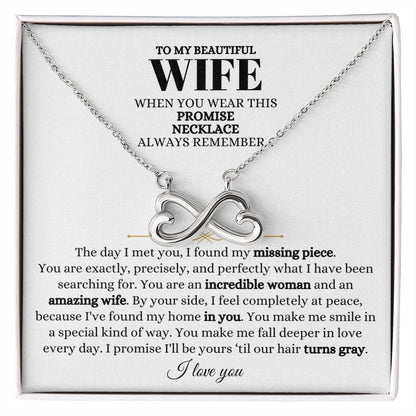 To My Wife Necklace - Romantic Christmas Gift from Husband with Love for Valentine’s Day & Anniversaries - Endless Love Necklace