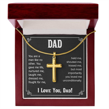 Dad - You are a man like no other - Present for Dad - Artisan Cross Necklace
