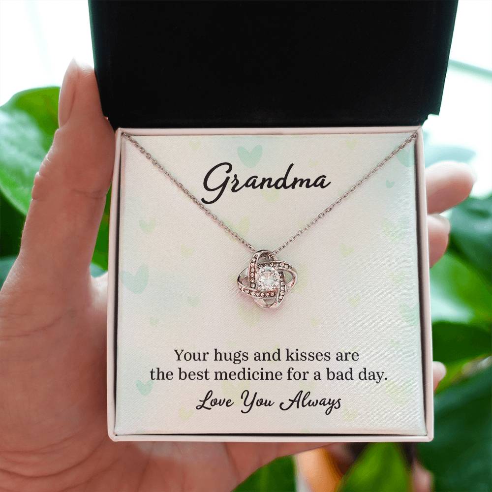 Gift for Grandma - Your Hugs and Kisses - Love Knot Necklace