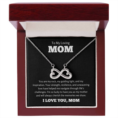 To My Loving Mom Gift - I am so lucky to have you as my mother- Endless Love Necklace
