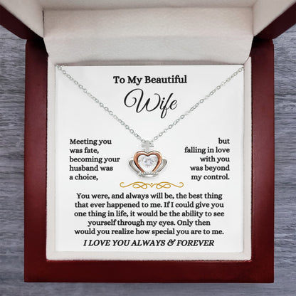 To My Wife Necklace - Meaningful Gift from Husband for Valentine’s Day - Crown Pendant Necklace