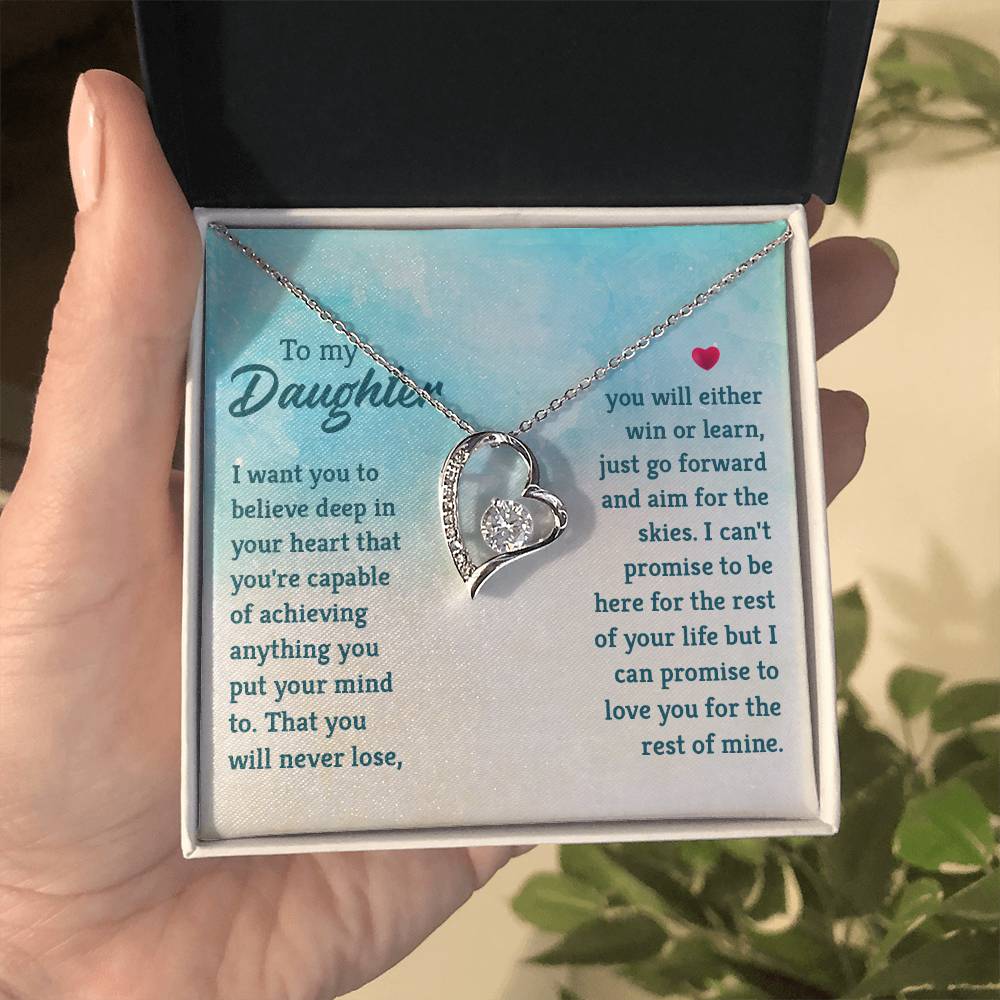 To My Daughter Necklace – Daughter Gift for Birthday, Graduation Achievements – Forever Love Necklace
