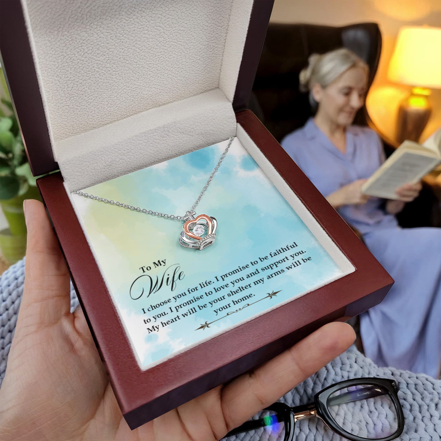 To My Wife Necklace - Perfect Jewelry from Husband for Valentine’s Day, Birthday & Holiday Gifting - Crown Pendant Necklace