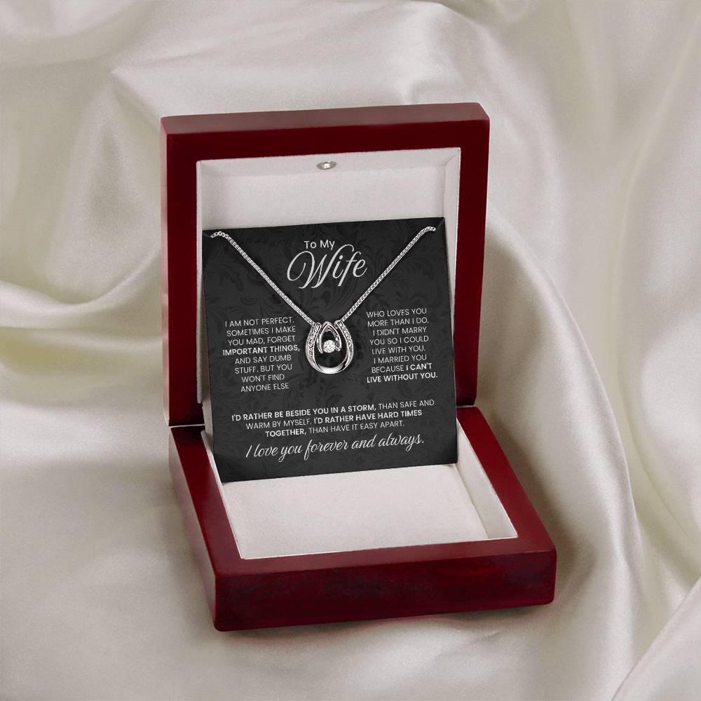 To My Wife Necklace - Emotional Jewelry Gift for Wife from Husband to Celebrate Love Every Day - Lucky In Love Necklace