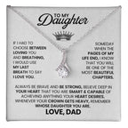 To My Beautiful Daughter - If I had to choose between loving you and breathing - Alluring Beauty Necklace from Dad
