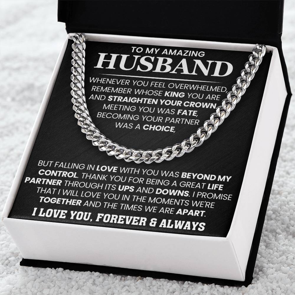 To My Husband – Cuban Link Chain – Anniversary & Birthday Gift from Wife