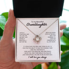 To My Granddaughter Necklace – Birthday & Graduation Jewelry for Granddaughter – Love Knot Necklace