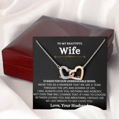 Stylish Heart Necklace For Women, Meaningful Jewelry Gift, Symbol Of Connection And Care, To My Beautiful Wife