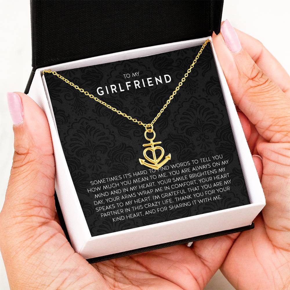 Gift for Girlfriend Necklace - Romantic Jewelry for Valentine’s Day, Birthday & Special Relationship Moments - Anchor Pendant Necklace