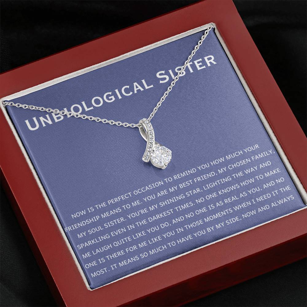 Unbiological Sister Necklace - Gift for Bonus Sister - Alluring Beauty Necklace