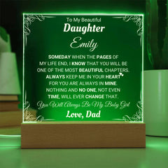 Heartfelt Acrylic Gift for Daughter, Birthday, Graduation & Christmas, To My Beautiful Daughter