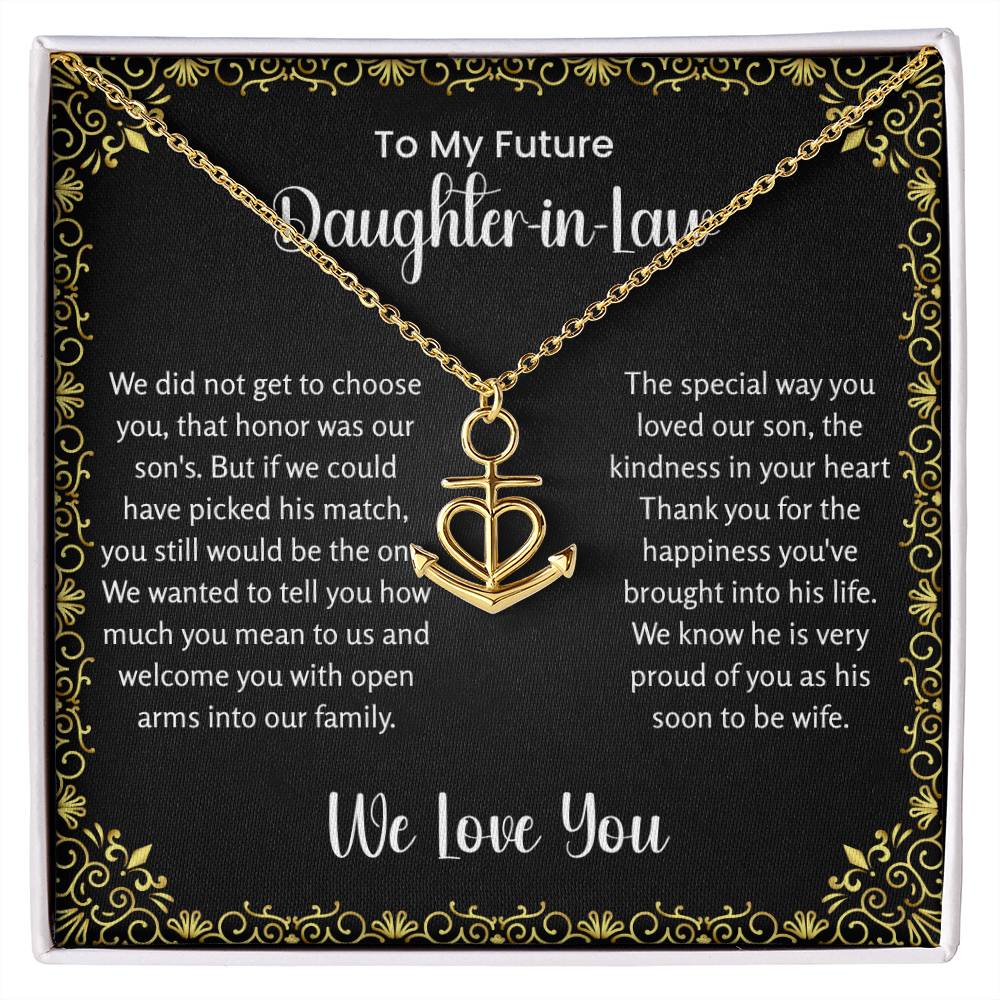 To My Future Daughter In Law - Anchor Pendant Necklace - Gift for Bonus Daughter
