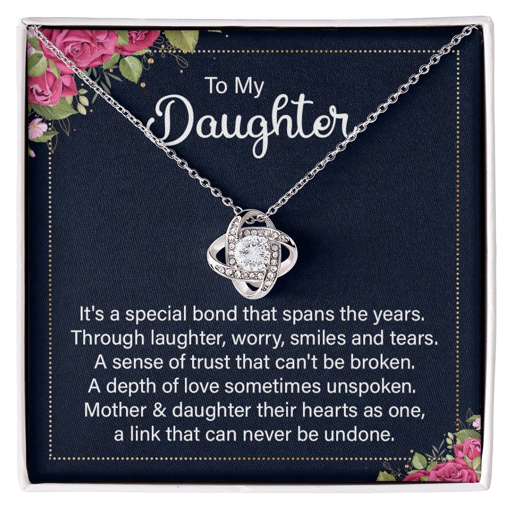 To My Daughter Necklace – Top Gift for Daughter Birthday Graduation – Love Knot Necklace
