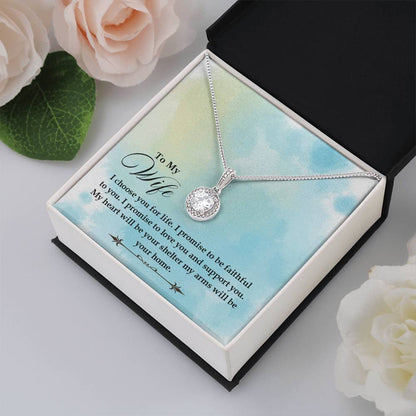 To My Wife Necklace - Special Romantic Jewelry Gift from Husband for Valentine’s Day, Birthday & More - Eternal Hope Necklace