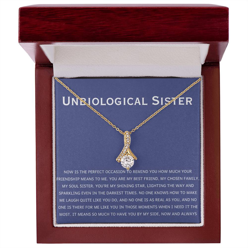 Unbiological Sister Necklace - Gift for Bonus Sister - Alluring Beauty Necklace