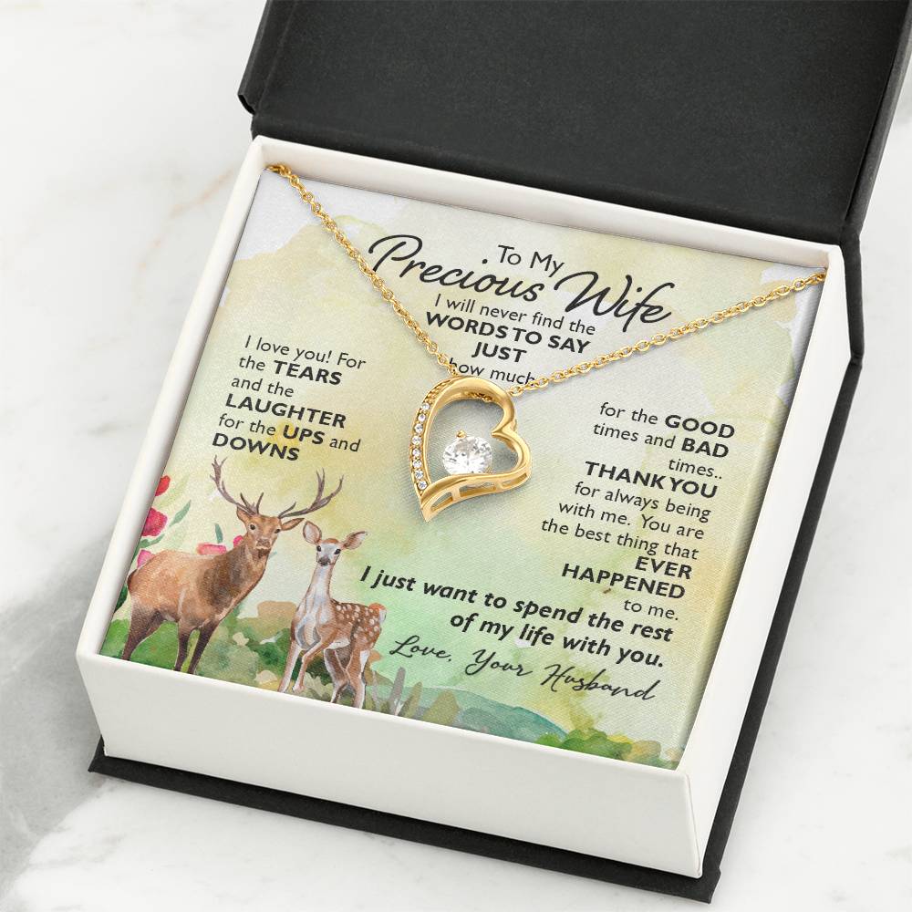 Holiday Gift for Wife - Romantic Jewelry from Husband for Christmas & Valentine’s Day - Forever Love Necklace