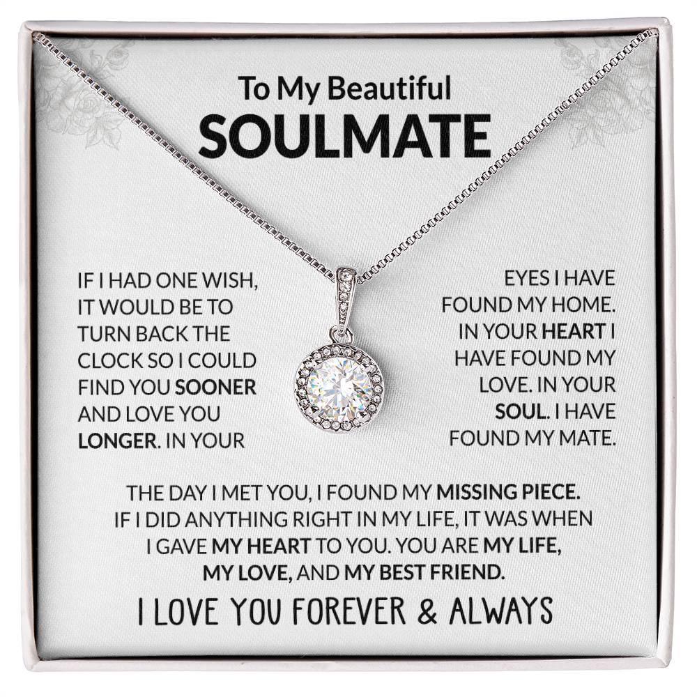 To My Beautiful Soulmate Necklace - Unique Soulmate Gift Necklace for Romantic Gifting - Eternal Hope Necklace