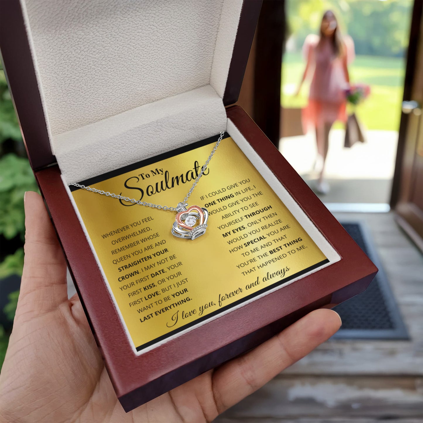 To My Soulmate Necklace - Special Gift for Birthday & Valentine’s Day - Crown Pendant Necklace