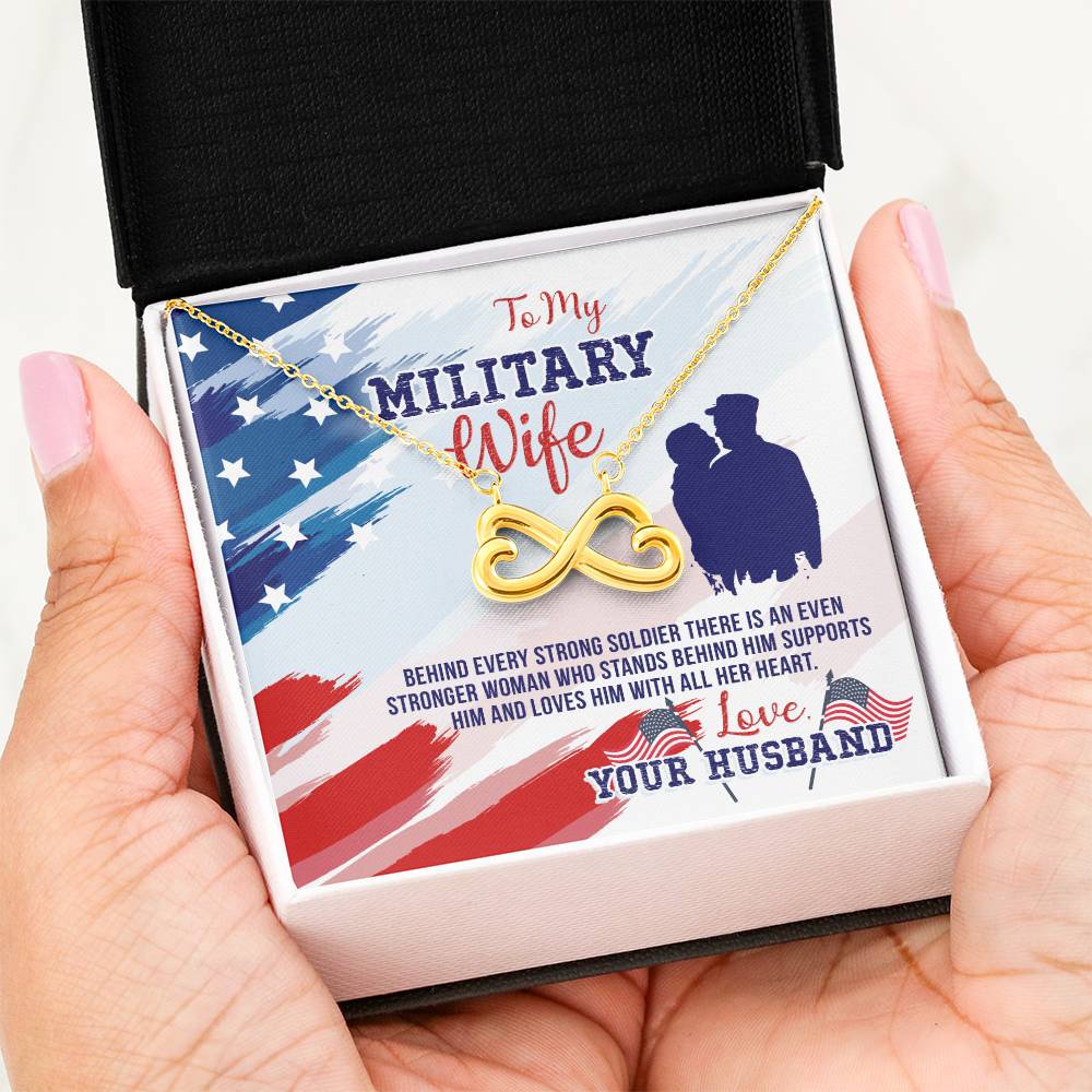 To My Military Wife Endless Love Necklace - Gift from Husband to Wife