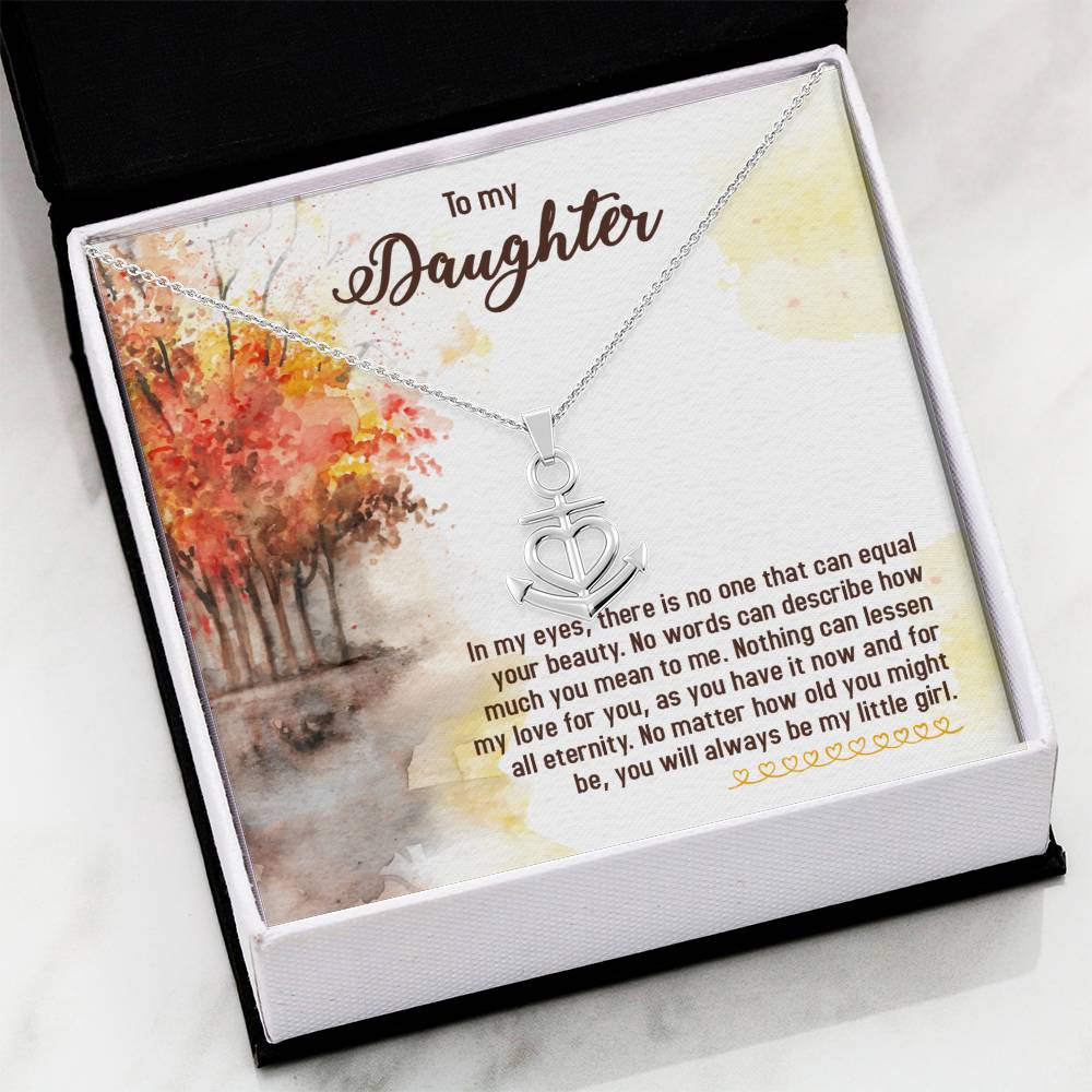 To My Daughter Necklace – Graduation, Birthday Gift Idea for Daughter – Anchor Pendant Necklace