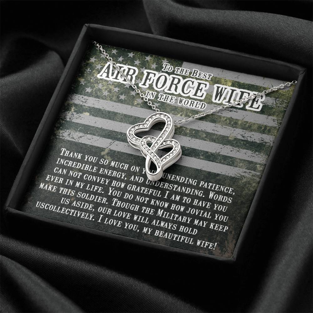 To The Best Air Force Wife In The World - Heart-to-heart Pendant Necklace from Husband