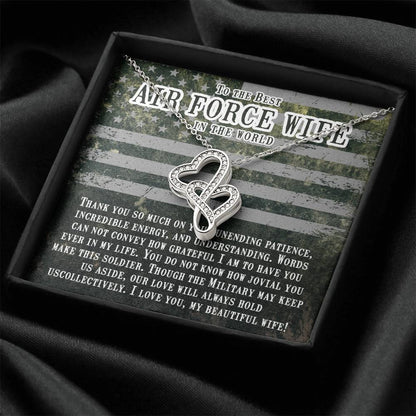 To The Best Air Force Wife In The World - Heart-to-heart Pendant Necklace from Husband