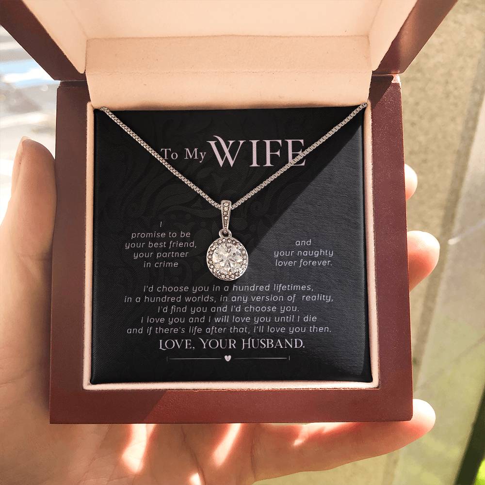 To My Wife Necklace - Cherished Wife Gift from Husband for Anniversary, Valentine’s Day & Beautiful Life Moments - Eternal Hope Necklace