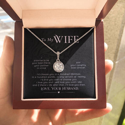 To My Wife Necklace - Cherished Wife Gift from Husband for Anniversary, Valentine’s Day & Beautiful Life Moments - Eternal Hope Necklace