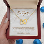 To My Daughter Necklace – Daughter Christmas Graduation Jewelry Gift – Interlocking Hearts Necklace