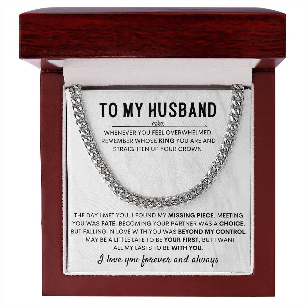 Wife to Husband Gift – Cuban Link Chain – Birthday & Anniversary Gift for Him
