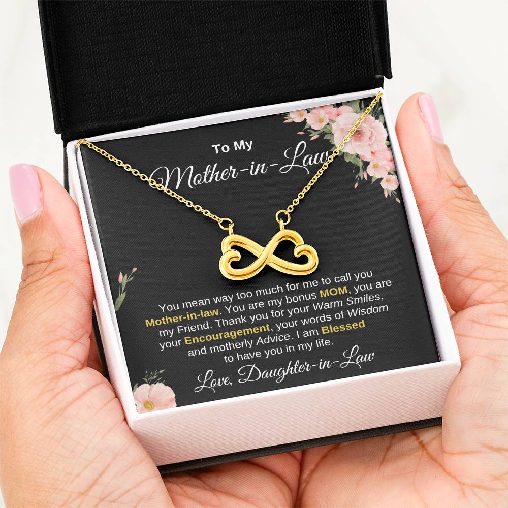 Mother In Law Gift from Daughter In Law - I am blessed to have you in my life - Endless Love Necklace