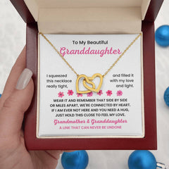 Sparkling Necklace for Granddaughter, Jewelry Gift Full of Love and Meaning, Interlocking Hearts Necklace, To My Beautiful Granddaughter