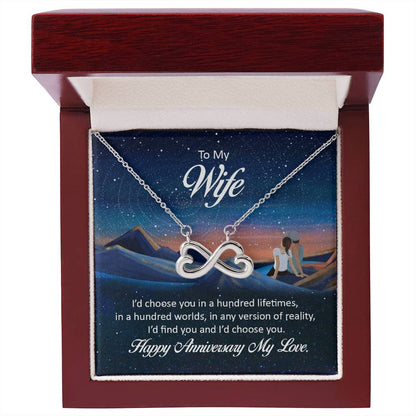To My Wife Necklace - Romantic Keepsake Jewelry Gift from Husband for Special Days & Valentine’s Love - Endless Love Necklace