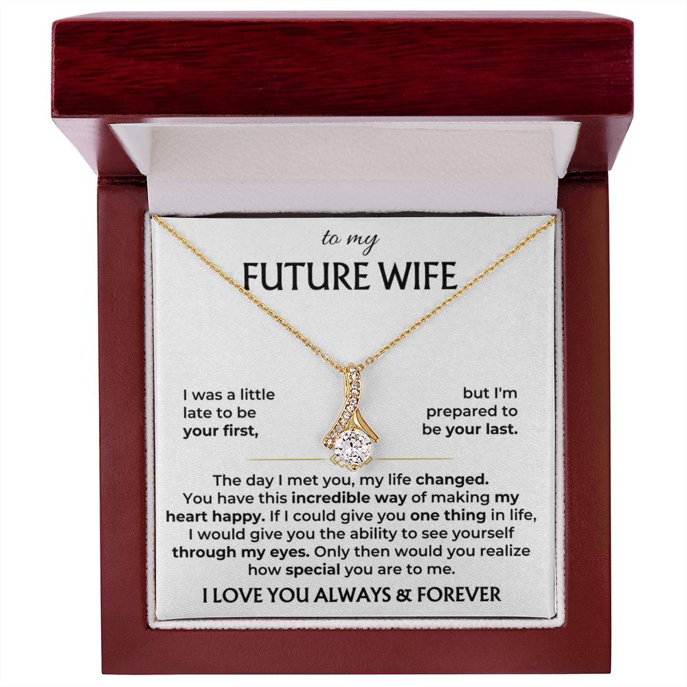 Future Wife Jewelry Gift - Long Lasting Romantic Necklace for Celebrating Love & Upcoming Marriage - Alluring Beauty Necklace