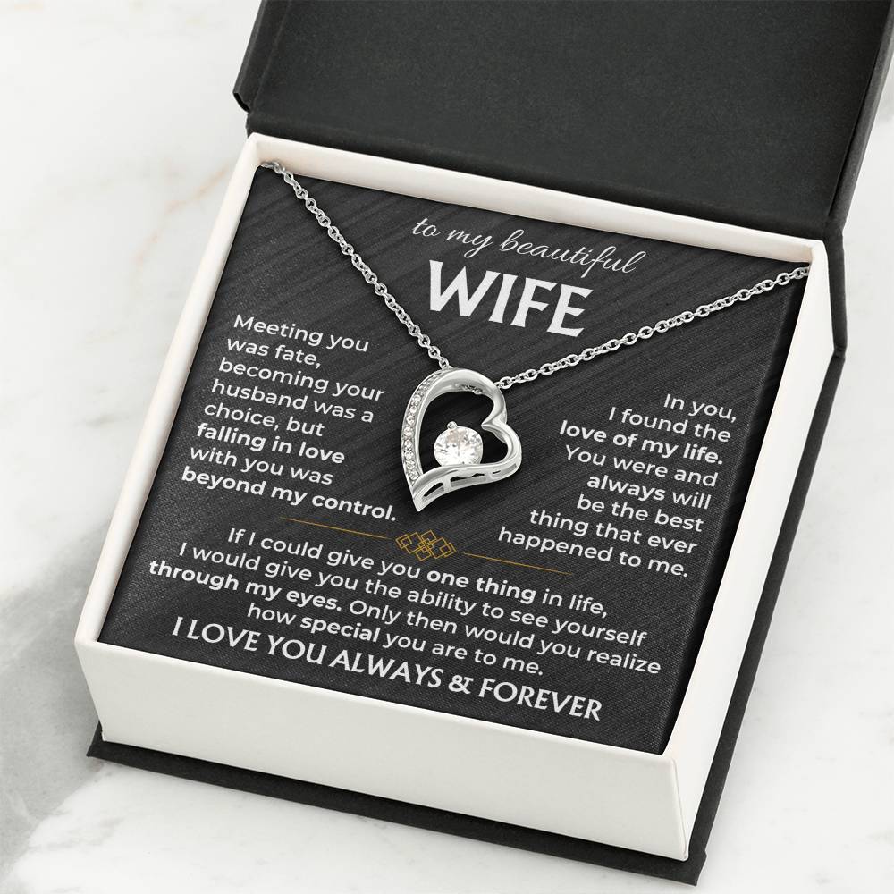 Valentine’s Day Gift for Wife - Emotional Jewelry from Husband for Anniversary Too - Forever Love Necklace