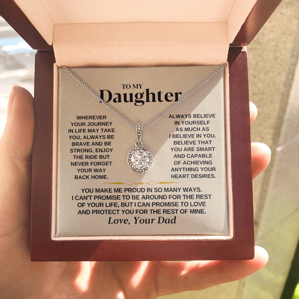 To My Beautiful Daughter Necklace - I Believe In You - Present for Daughter from Dad - Eternal Hope Necklace