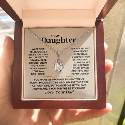 To My Beautiful Daughter Necklace - I Believe In You - Present for Daughter from Dad - Eternal Hope Necklace