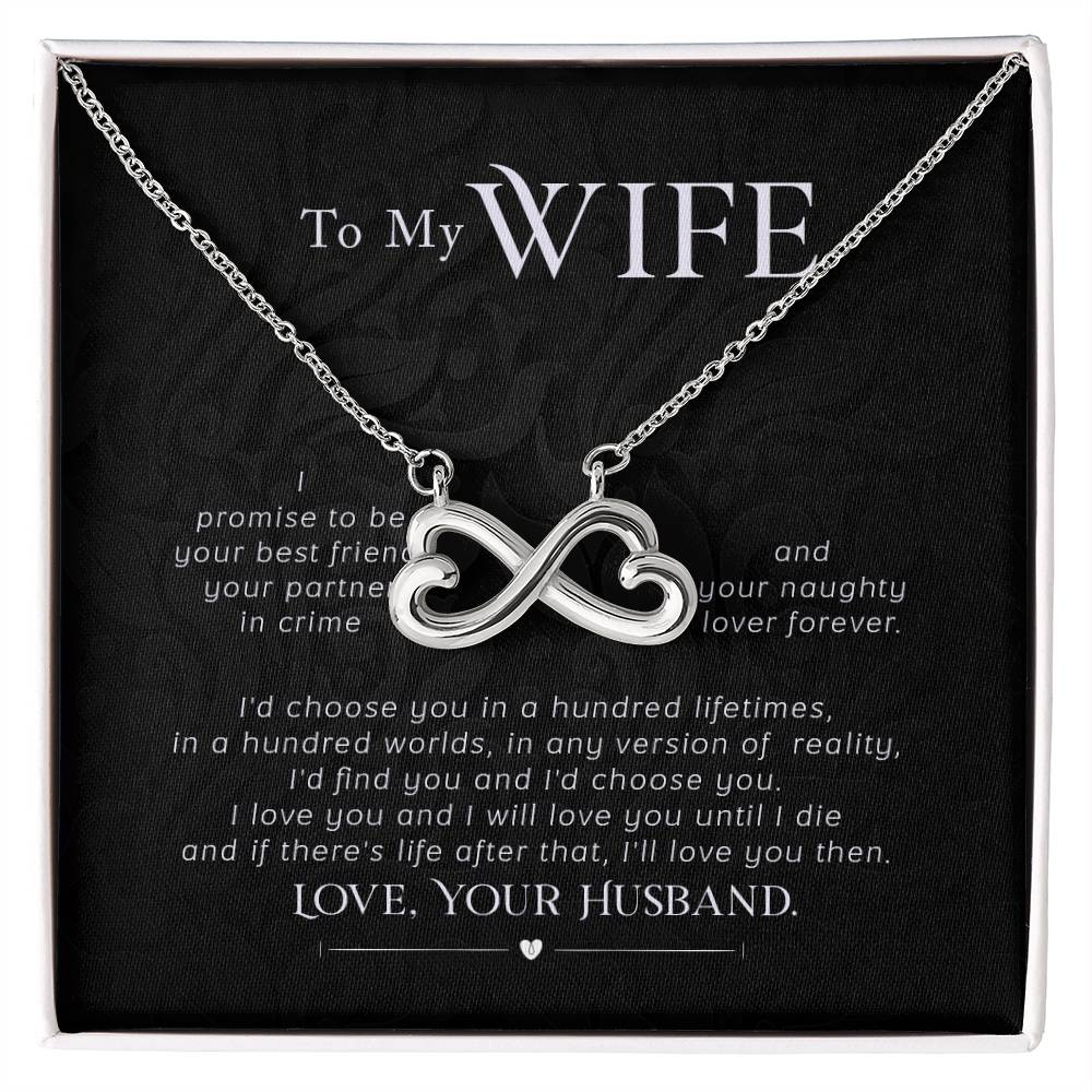 To My Wife Necklace - Romantic Everyday Jewelry Gift from Husband for Birthday, Valentine’s Day & Just Because - Endless Love Necklace