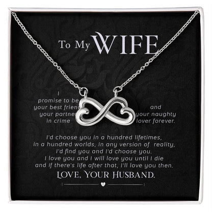 To My Wife Necklace - Romantic Everyday Jewelry Gift from Husband for Birthday, Valentine’s Day & Just Because - Endless Love Necklace