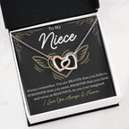 To My Niece - You are braver than you believe - Interlocking Hearts Necklace