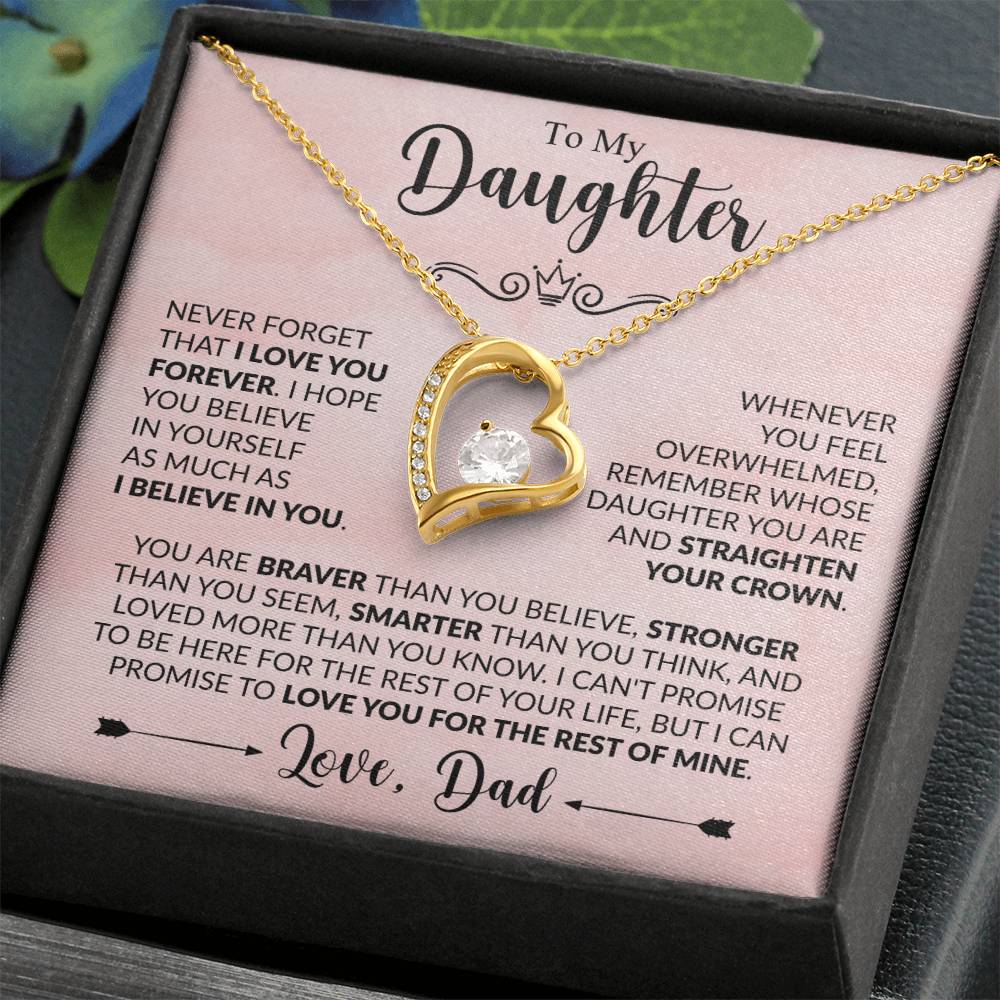 To My Daughter Necklace – Holiday Gift for Daughter Graduation – Forever Love Necklace