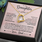 To My Daughter Necklace – Holiday Gift for Daughter Graduation – Forever Love Necklace