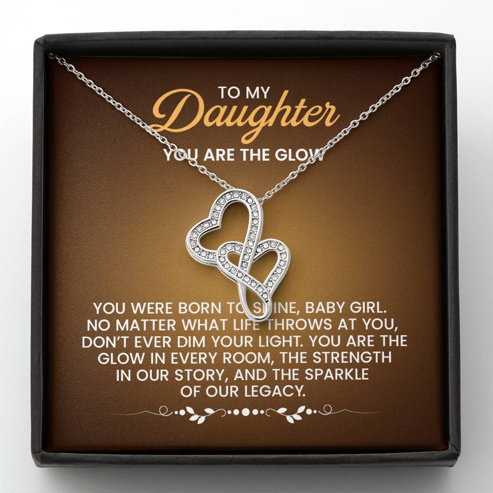 To My Daughter Necklace – Daughter Birthday Graduation Celebration Gift – Heart-to-heart Pendant Necklace