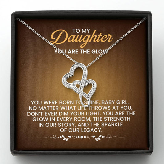 To My Daughter Necklace – Daughter Birthday Graduation Celebration Gift – Heart-to-heart Pendant Necklace
