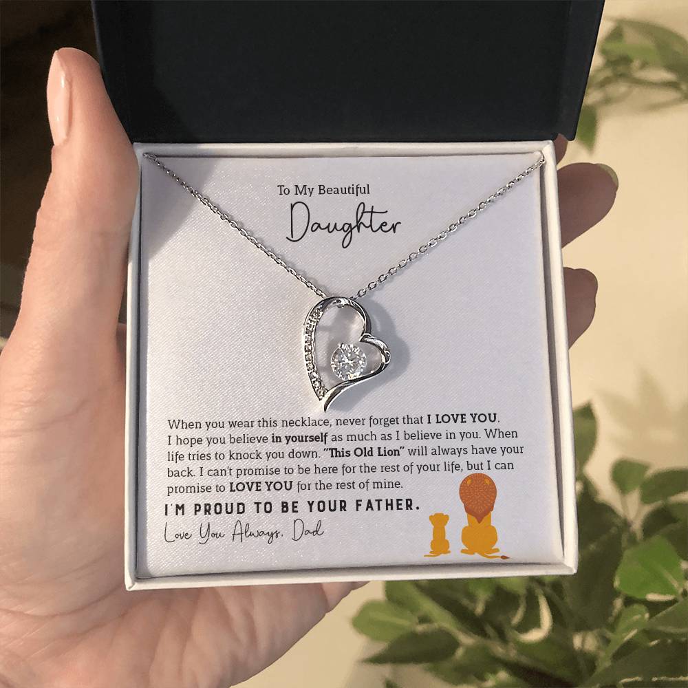 To My Daughter Necklace - Emotional Jewelry from Dad to Celebrate Love Every Day & Always - Forever Love Necklace
