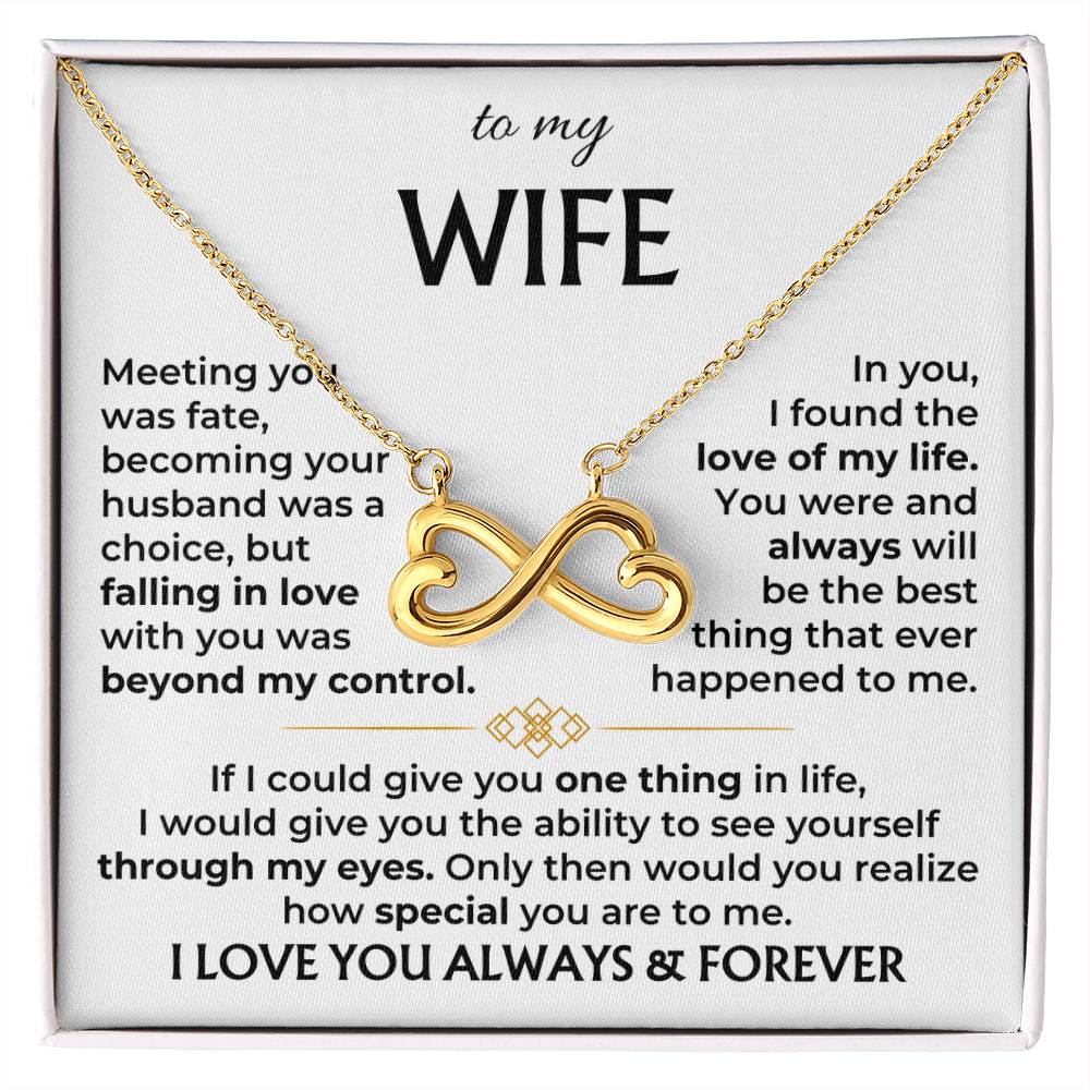 To My Wife Necklace - Thoughtful Love Gift for Wife from Husband for Valentine’s Day, Birthday & Life’s Special Days - Endless Love Necklace