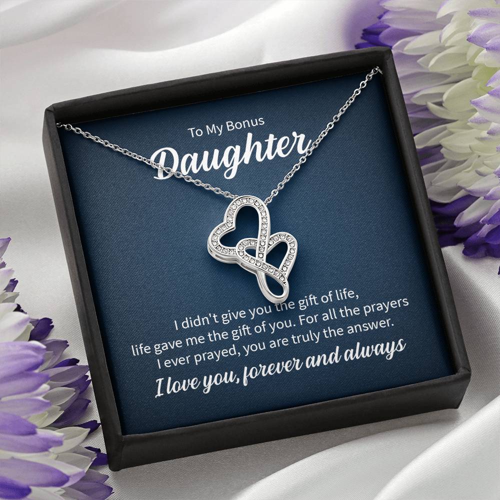 To My Daughter Necklace – Daughter Christmas Graduation Jewelry Gift – Heart-to-heart Pendant Necklace
