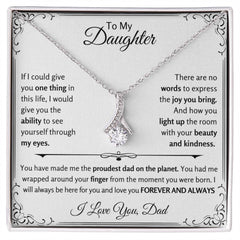 Father Daughter Necklace, Loving Gift for Daughter, Jewelry with Heartfelt Message, Special Keepsake, To My Daughter
