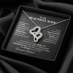 To My Wife Necklace - Best Loving Jewelry Gift for Valentine’s Day, Anniversaries & Romantic Surprises - Heart-to-heart Pendant Necklace